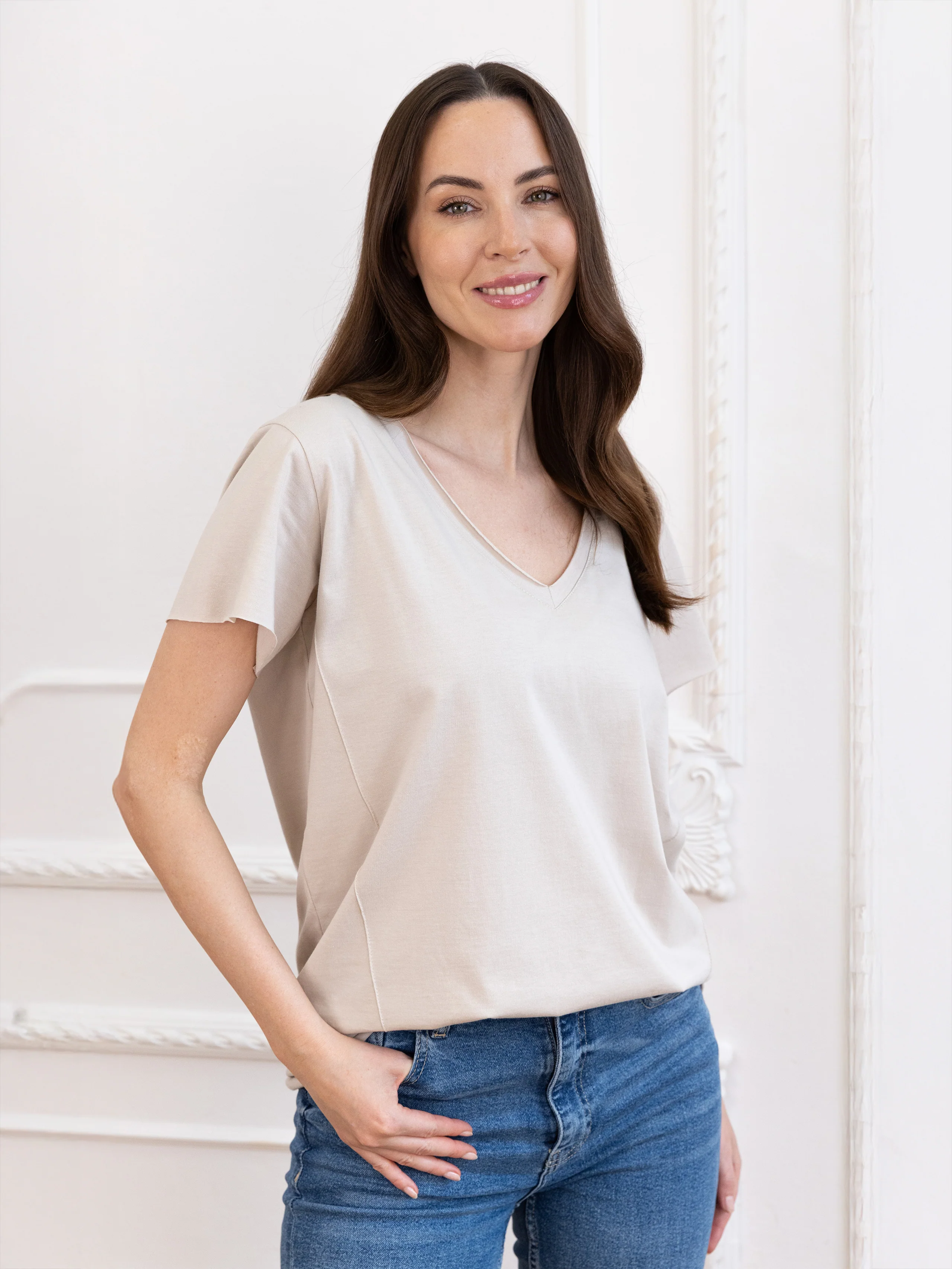 T-shirt Ola krótki rękaw serek - Image 11
